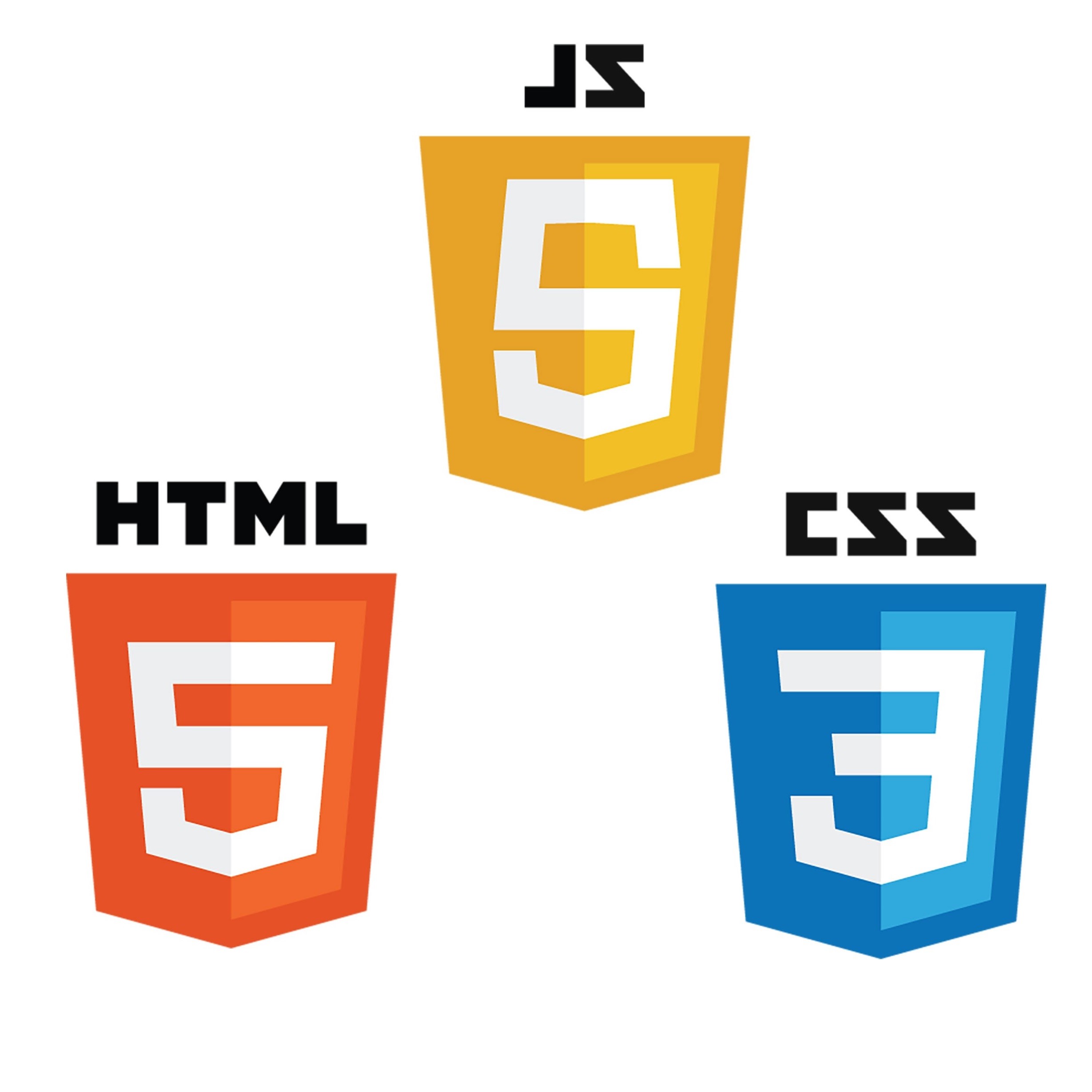 HTML, CSS, and JS logos.